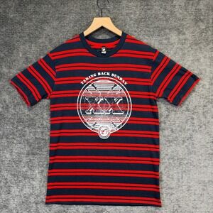 Taking Back Sunday Graphic Band T Shirt Logo Striped Navy Red M